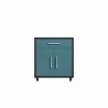 Manhattan Comfort Eiffel 28.35" Mobile Garage Storage Cabinet with 1 Drawer in Blue Gloss - Manhattan Comfort Eiffel 28.35" Mobile Garage Storage Cabinet with 1 Drawer in Blue Gloss