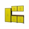Manhattan Comfort Eiffel 6-Piece Garage Storage Set in Matte Black and Yellow - Manhattan Comfort Eiffel 6-Piece Garage Storage Set in Matte Black and Yellow