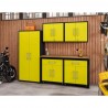 Manhattan Comfort Eiffel 6-Piece Garage Storage Set in Matte Black and Yellow