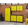 Manhattan Comfort Eiffel 6-Piece Garage Storage Set in Matte Black and Yellow - Manhattan Comfort Eiffel 6-Piece Garage Storage Set in Matte Black and Yellow