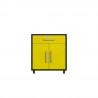 Manhattan Comfort Eiffel 28.35" Mobile Garage Storage Cabinet with 1 Drawer in Yellow Gloss