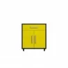 Manhattan Comfort Eiffel 28.35" Mobile Garage Storage Cabinet with 1 Drawer in Yellow Gloss - Manhattan Comfort Eiffel 28.35" Mobile Garage Storage Cabinet with 1 Drawer in Yellow Gloss