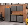Manhattan Comfort Eiffel 6-Piece Garage Storage Set in Matte Black and Grey