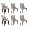 Manhattan Comfort Shubert 6-Piece Modern Faux Leather and Velvet Dining Chair Set in Light Grey - Manhattan Comfort Shubert 6-Piece Modern Faux Leather and Velvet Dining Chair Set in Light Grey