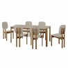 Manhattan Comfort Mid-Century Modern Gales 70.87 Dining Table with Solid Wood Legs - Set of 7 