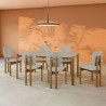 Manhattan Comfort Mid-Century Modern Gales 70.87 Dining Table with Solid Wood Legs - Set of 7