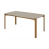 Manhattan Comfort Mid-Century Modern Gales 70.87 Dining Table with Solid Wood Legs in Greige Side Angle
