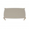 Manhattan Comfort Mid-Century Modern Gales 70.87 Dining Table with Solid Wood Legs in Greige Top