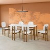 Manhattan Comfort Mid-Century Modern Gales 70.87 Dining Table with Solid Wood Legs - Set of 7 White