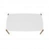 Manhattan Comfort Mid-Century Modern Gales 70.87 Dining Table with Solid Wood Legs in Matte White Top