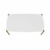 Manhattan Comfort Mid-Century Modern Gales 70.87 Dining Table with Solid Wood Legs in Matte White Top - Manhattan Comfort Mid-Century Modern Gales 70.87 Dining Table with Solid Wood Legs in Matte White Top