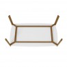 Manhattan Comfort Mid-Century Modern Gales 70.87 Dining Table with Solid Wood Legs in Matte White Bottom