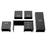 Manhattan Comfort 6-Piece Fortress Textured Garage Set with Cabinets, Wall Units and Table in Charcoal Grey Bottom - Manhattan Comfort 6-Piece Fortress Textured Garage Set with Cabinets, Wall Units and Table in Charcoal Grey Bottom