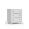 Alpine Furniture Stapleton 3 Drawer Small Chest, White - Front Side Angle