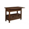Alpine Furniture Caldwell Kitchen Cart in Antique Cappuccino - Angled and Opened