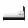 Alpine Furniture Flynn Mid Century Modern Queen Panel Bed, Black - Side Angle - Alpine Furniture Flynn Mid Century Modern Queen Panel Bed, Black - Side Angle