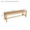 Anderson Teak 59" Casablanca 3-Seater Backless Bench- dimension - Anderson Teak 59" Casablanca 3-Seater Backless Bench- dimension