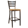 H&D Seating Ladder Back Silver Vein Finished Metal Barstool