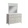 Alpine Furniture Potter Mirror, White - Front Side Angle - Alpine Furniture Potter Mirror, White - Front Side Angle