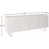 Whiteline Modern Living Paul Buffet With 5mm Pure Tempered Grey/White Glass Top - With Dimensions