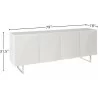 Whiteline Modern Living Paul Buffet With 5mm Pure Tempered Grey/White Glass Top - With Dimensions - Whiteline Modern Living Paul Buffet With 5mm Pure Tempered Grey/White Glass Top - With Dimensions