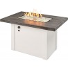 Outdoor Greatroom Company Havenwood Stone Grey Top W/White Base 12"x24" Burner - Lit