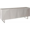 Whiteline Modern Living Paul Buffet With 5mm Pure Tempered Grey/White Glass Top - Angled