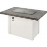 Outdoor Greatroom Company Havenwood Stone Grey Top W/White Base 12"x24" Burner - Front Side Top Angle