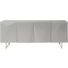 Whiteline Modern Living Paul Buffet With 5mm Pure Tempered Grey/White Glass Top - Front - Whiteline Modern Living Paul Buffet With 5mm Pure Tempered Grey/White Glass Top - Front