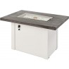 Outdoor Greatroom Company Havenwood Stone Grey Top W/White Base 12"x24" Burner - Front Side Angle
