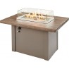 Outdoor Greatroom Company Havenwood Driftwood Top w/Grey - Base 12"x24" Burner Glass View
