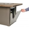 Outdoor Greatroom Company Havenwood Driftwood Top w/Grey Base 12"x24" Burner - Storage View