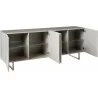 Whiteline Modern Living Paul Buffet With 5mm Pure Tempered Grey/White Glass Top - Opened Cabinet - Whiteline Modern Living Paul Buffet With 5mm Pure Tempered Grey/White Glass Top - Opened Cabinet
