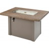 Outdoor Greatroom Company Havenwood Driftwood Top w/Grey Base 12"x24" Burner - Front Side Angle