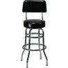 H&D Seating Double Ring Black Barstool with Back