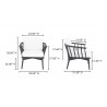Wren Outdoor Lounge Chair Warm White-dimension