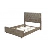 Alpine Furniture Shimmer Queen Panel Bed, Antique Grey - Angled without Cushion
