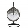 Modway Garner Teardrop Outdoor Patio Swing Chair in Gray White - Front Angle