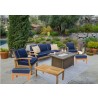 Tortuga Outdoor 6Pc Teak 6Pc Loveseat & Fire Table Set