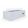 Sunset West White Carrara Marble Rectangular Fire Table - Front Side Angle
