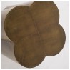 Mercana Quatrefoil 18L x 18W Gold Flower With Wooden Top Brass Cladding Accent Table Bottom
