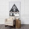 Mercana Quatrefoil 18L x 18W Gold Flower With Wooden Top Brass Cladding Accent Table