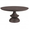 Mercana Crossman 60" Round Dark Brown/Gray Solid Wood Table Top & Base Dining Table 1