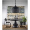 Mercana Crossman 60" Round Dark Brown/Gray Solid Wood Table Top & Base Dining Table