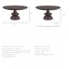 Mercana Crossman 60" Round Dark Brown/Gray Solid Wood Table Top & Base Dining Table 2