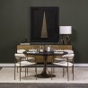 Mercana McLeod II 54 L x 54 W x 28.75 H Round Brown Solid Wood Top Gold Metal Base Dining Table