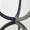 Mercana Veneto 40" Round White Marble Top with Black Metal Base Dining Table