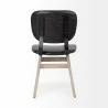 Mercana Haden I Black Faux-Leather Wrap Brown Solid Wood and Iron Base Dining Chair Back - Mercana Haden I Black Faux-Leather Wrap Brown Solid Wood and Iron Base Dining Chair Back