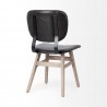 Mercana Haden I Black Faux-Leather Wrap Brown Solid Wood and Iron Base Dining Chair Back