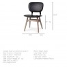 Mercana Haden I Black Faux-Leather Wrap Brown Solid Wood and Iron Base Dining Chair